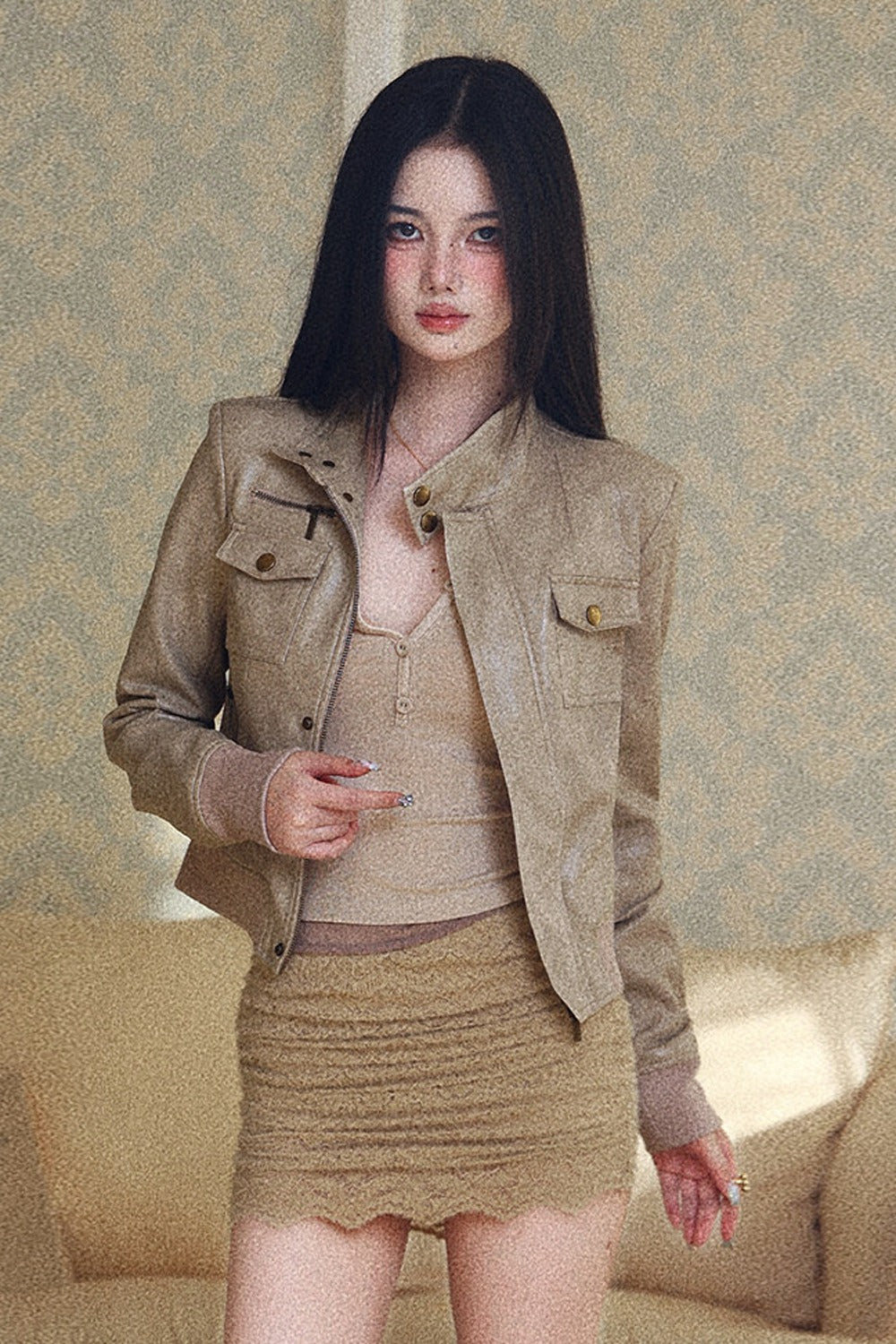 Short Motorcycle Style Jacket