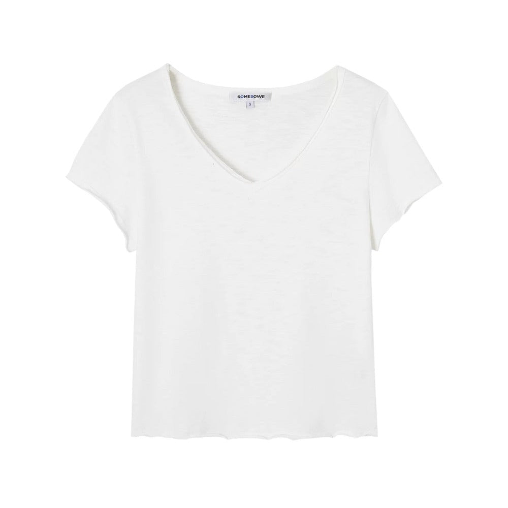 Somesowe Slub Cotton V-Neck T-Shirt