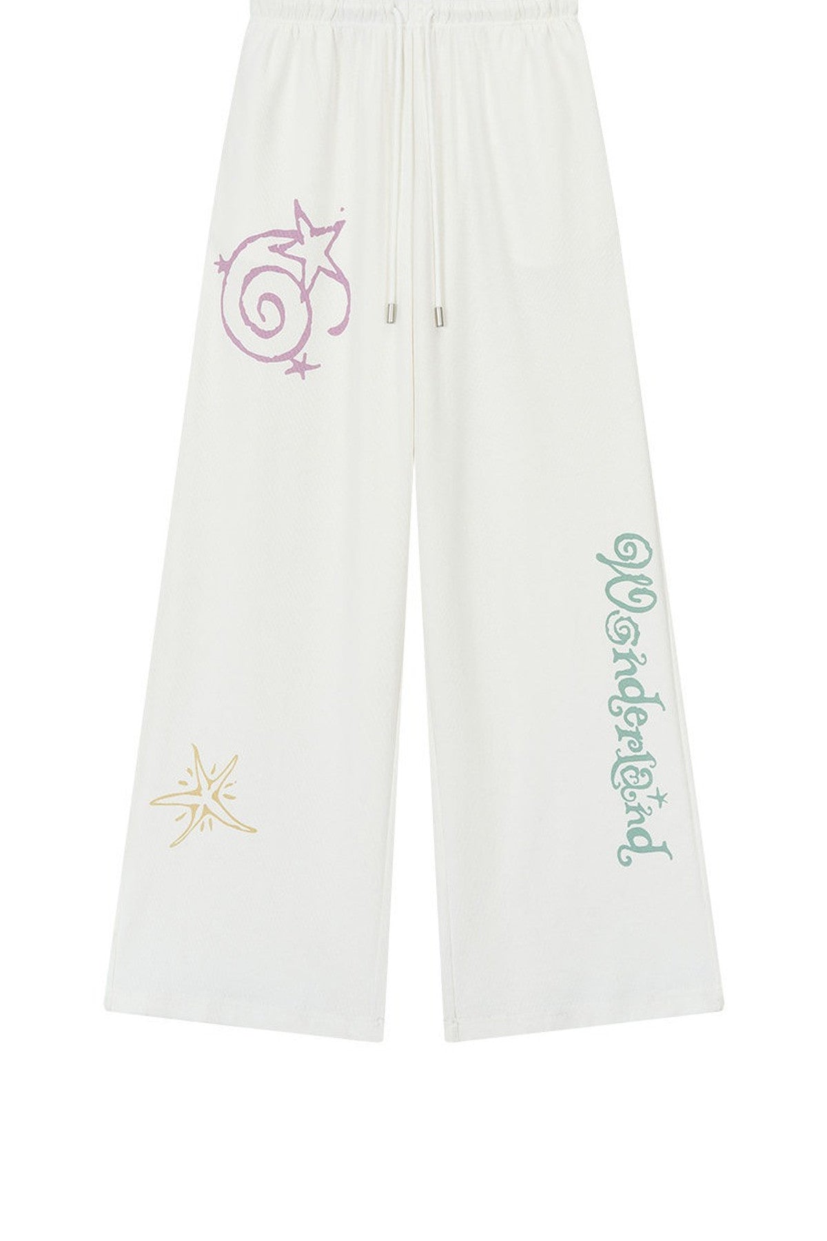 Waffle Knit Print Sweatshirt and Pants Set-Up