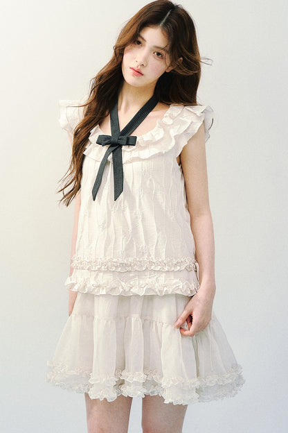 Rose Ruffled A-Line Dress