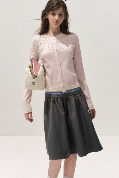 Hand-Beaded Layered-Look Cardigan
