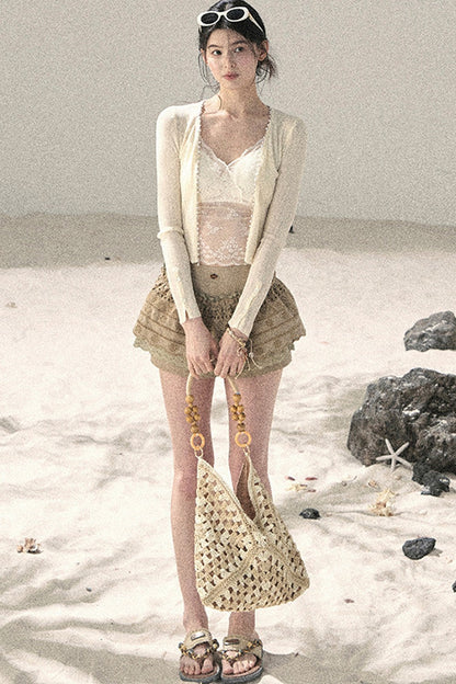 French Sun Protection Knit Cardigan Set