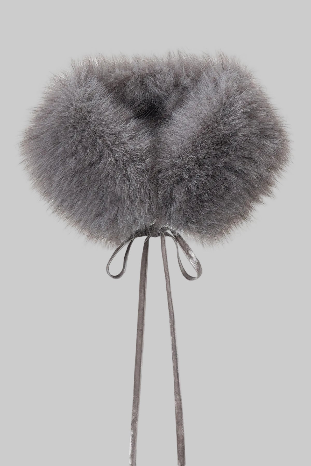 Faux Fox Fur Neck Warmer With Bow