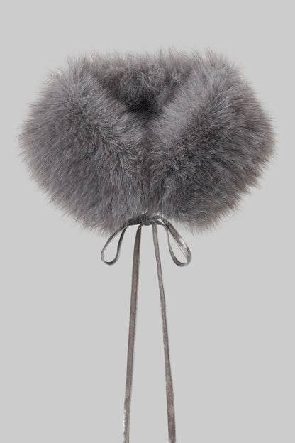 Faux Fox Fur Neck Warmer With Bow
