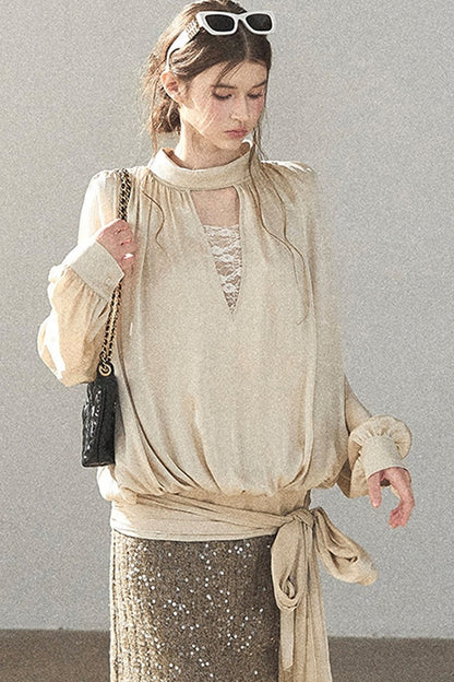 Straight Cut Sequin Lace Skirt