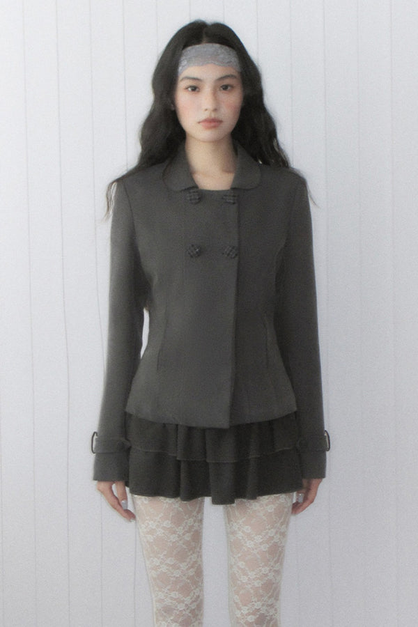 High-Waisted Double Layered Ruffle Cake Skirt