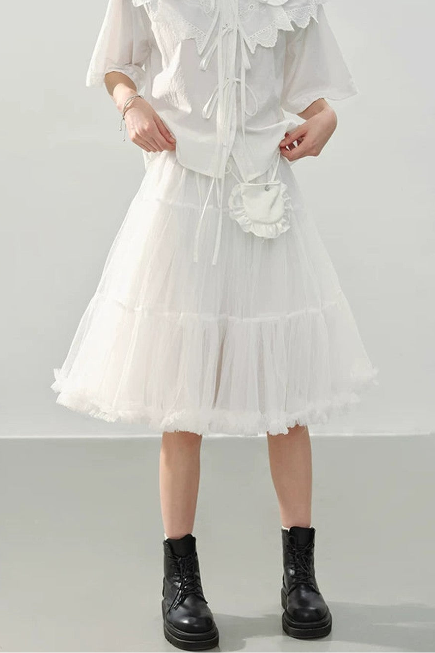 White Tulle A-Line Fairy Skirt