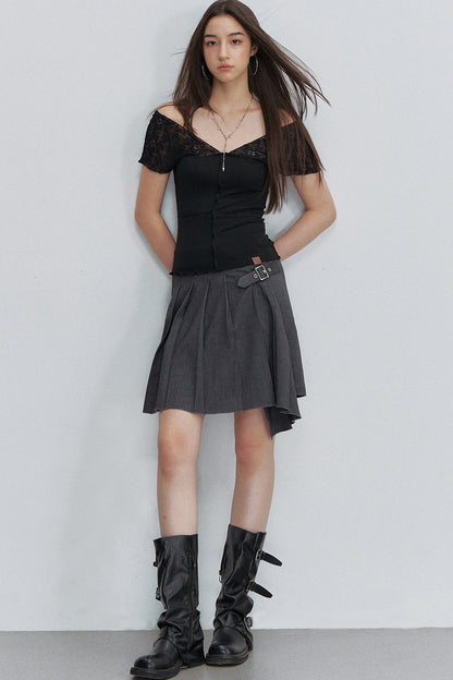 Semi-Transparent Lace Modal Top