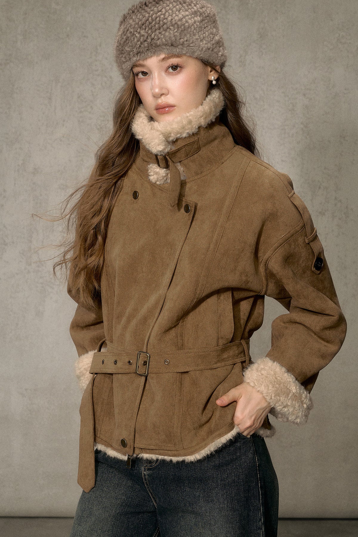 Cloud Shearling Biker Jacket