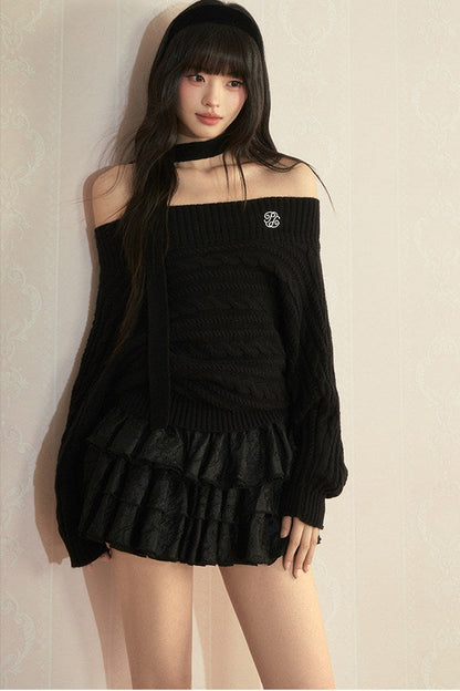 Maglia vintage con laccetto e spalle scoperte