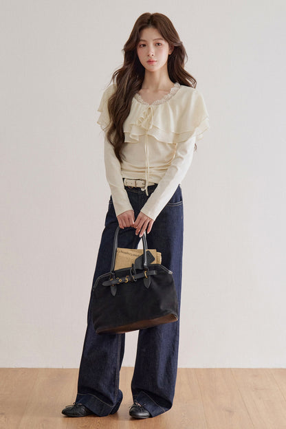High Waist Double Button Jeans