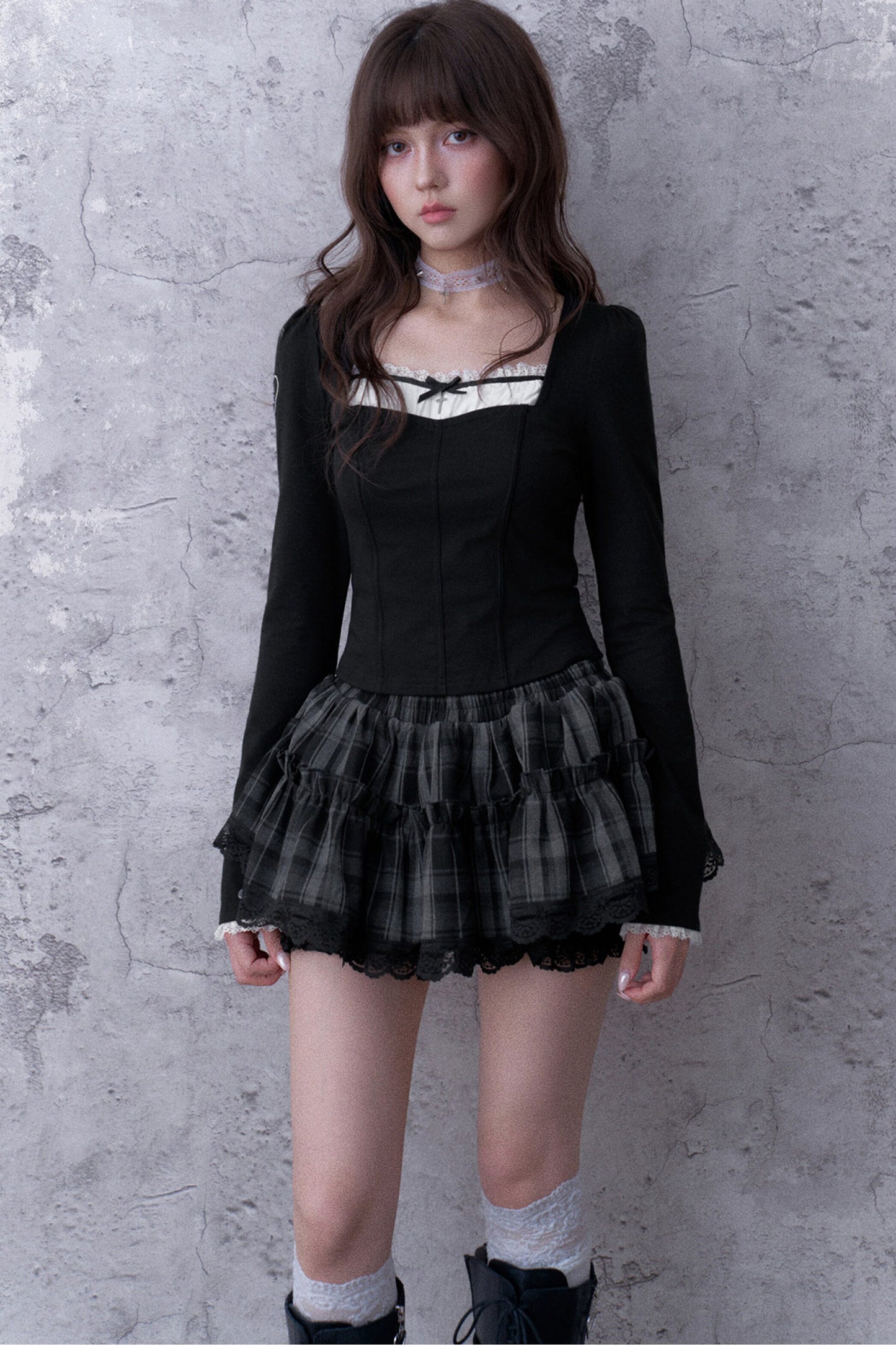 Black Faux Fishbone Slim-Fit T-Shirt