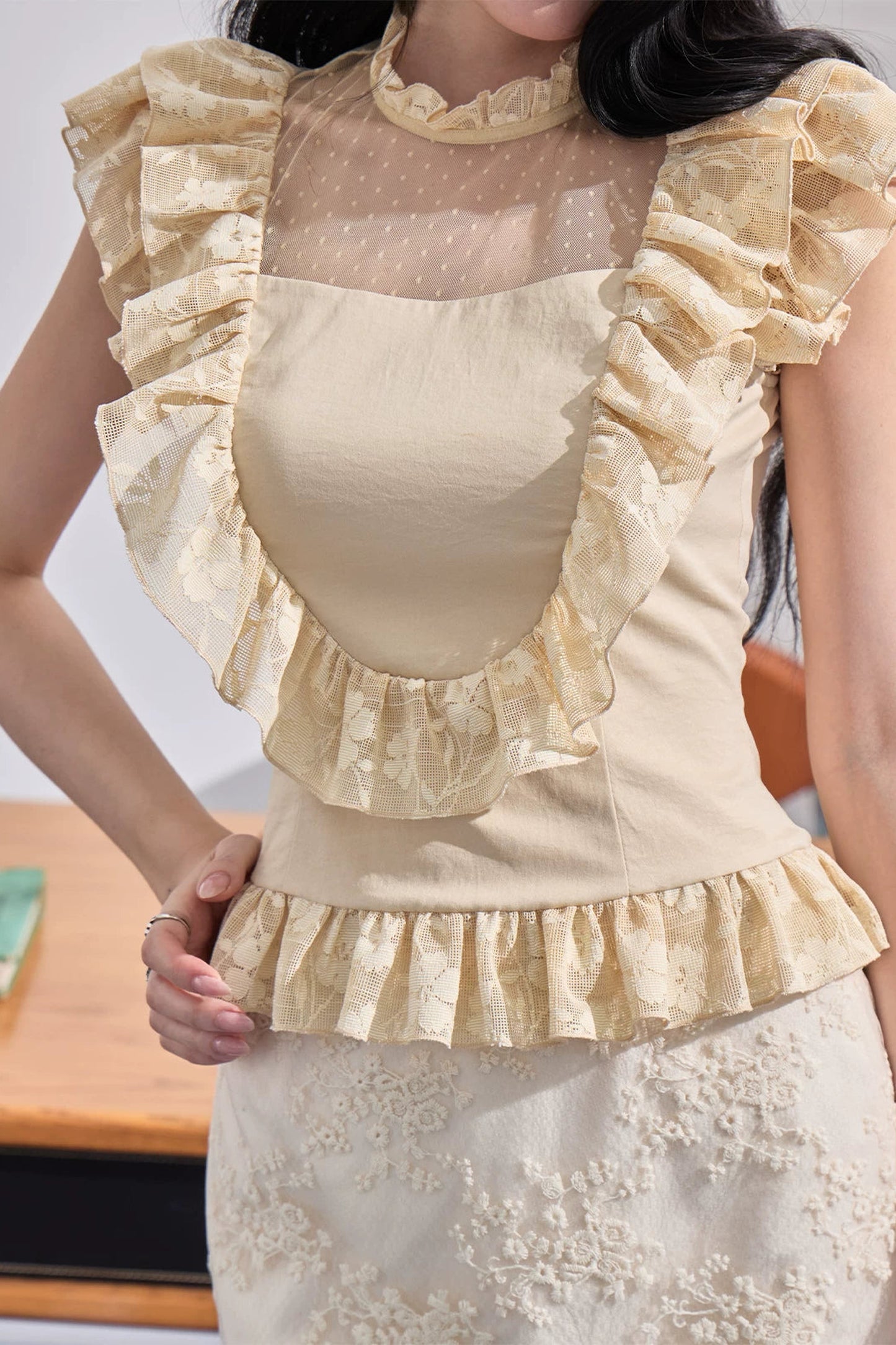 Ruffled Elegance Sleeveless Top