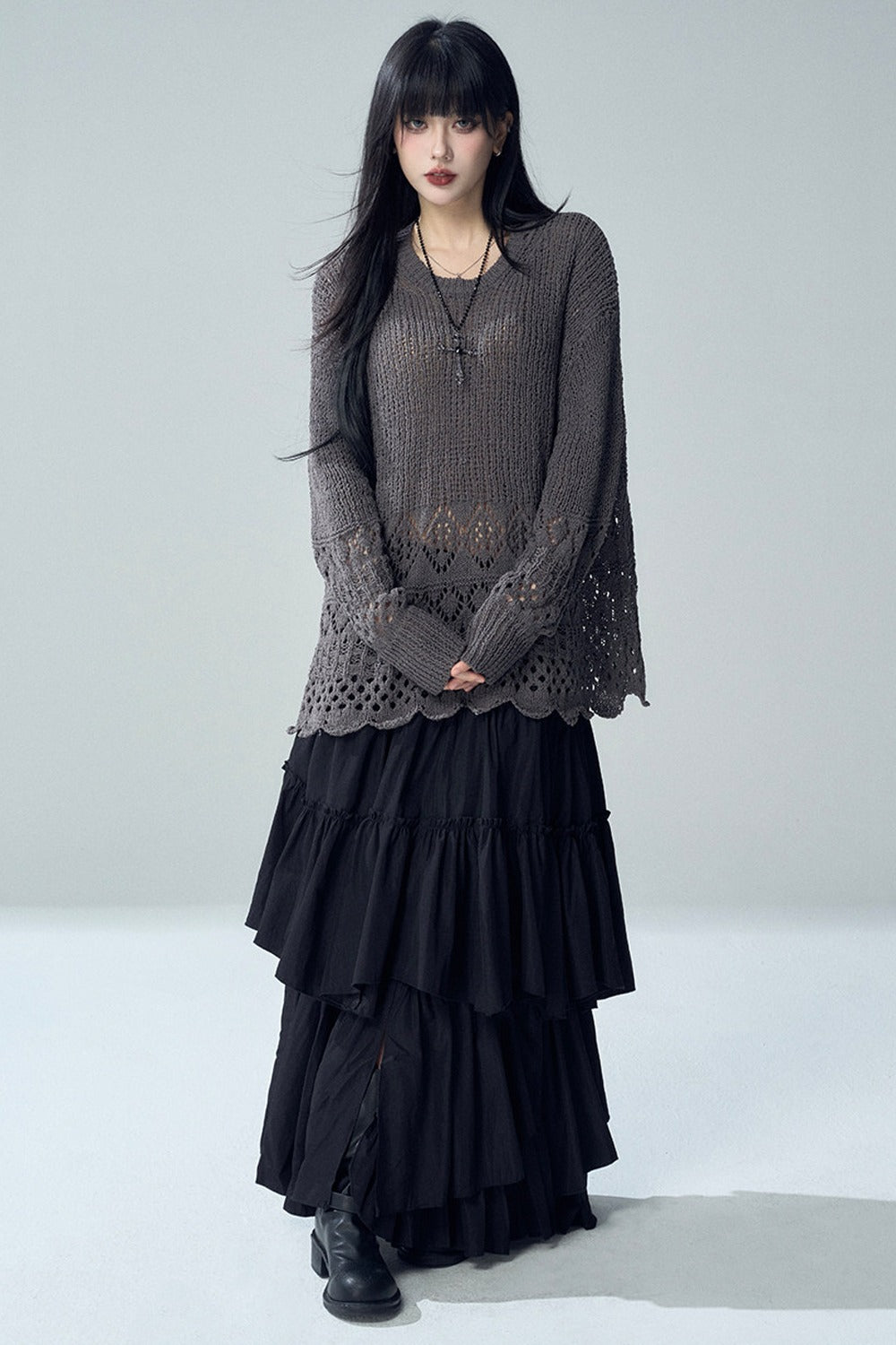 Hollow Knit Cover-Up Sweater