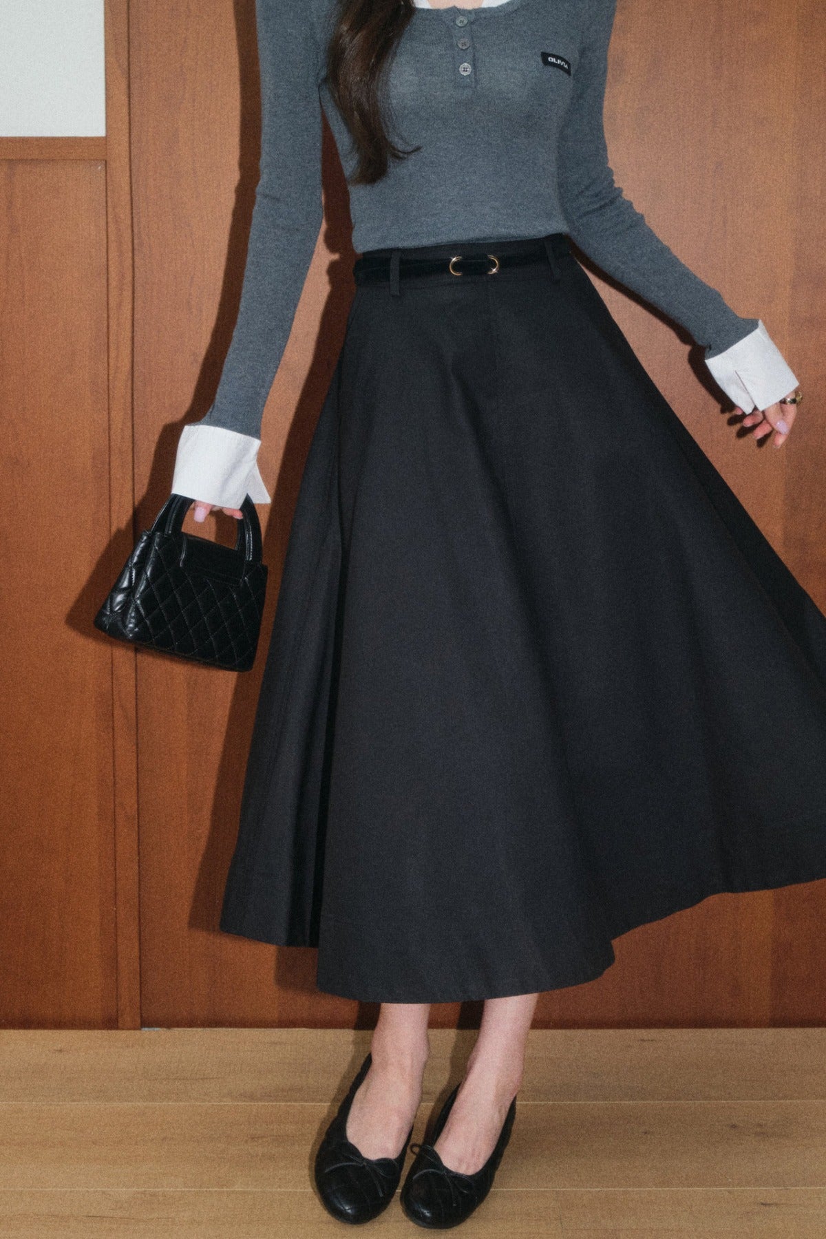 High-Waisted A-Line Skirt and Top Set-Up