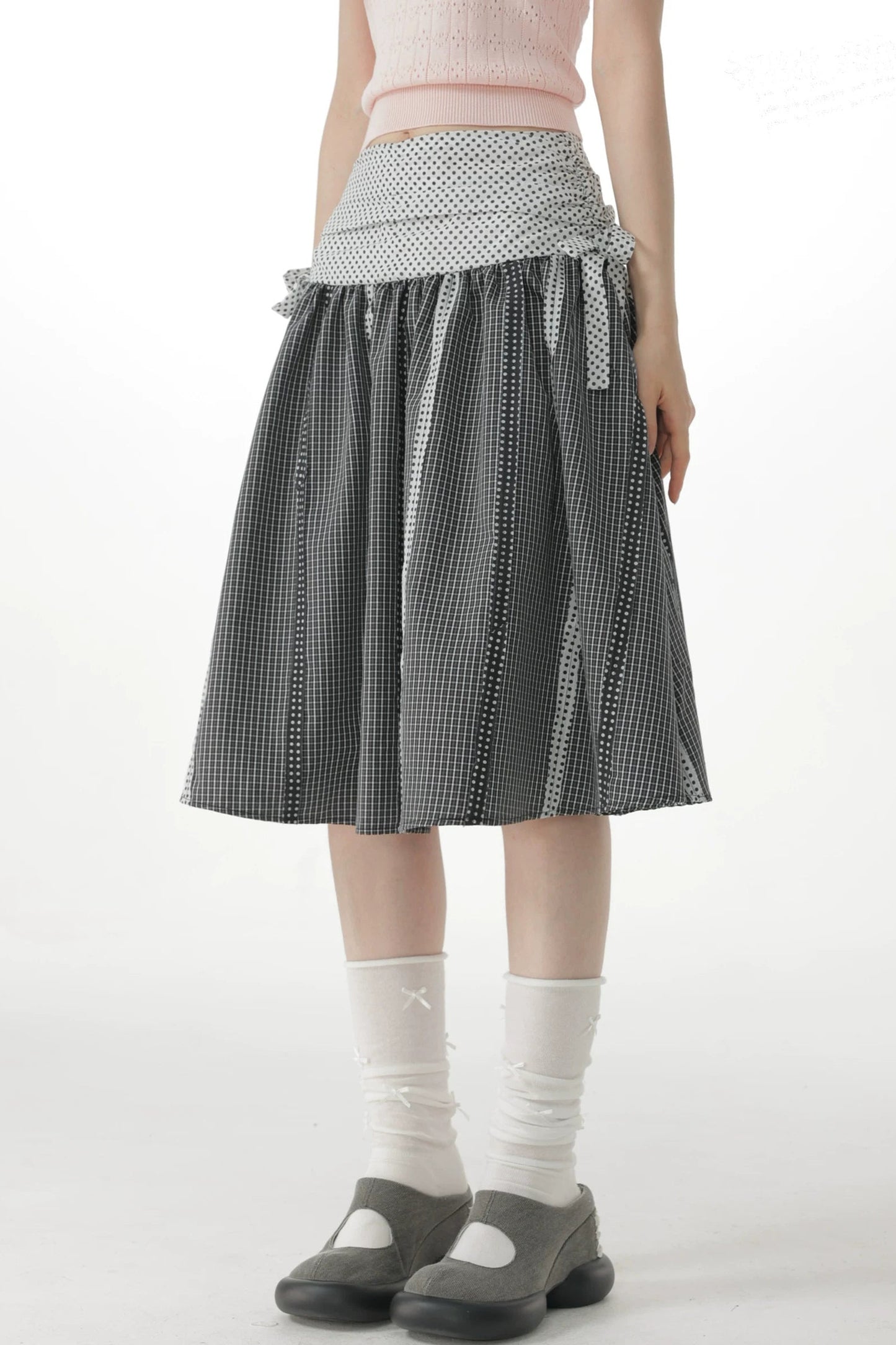 Retro Plaid Patchwork Skirt