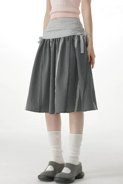 Retro Plaid Patchwork Skirt