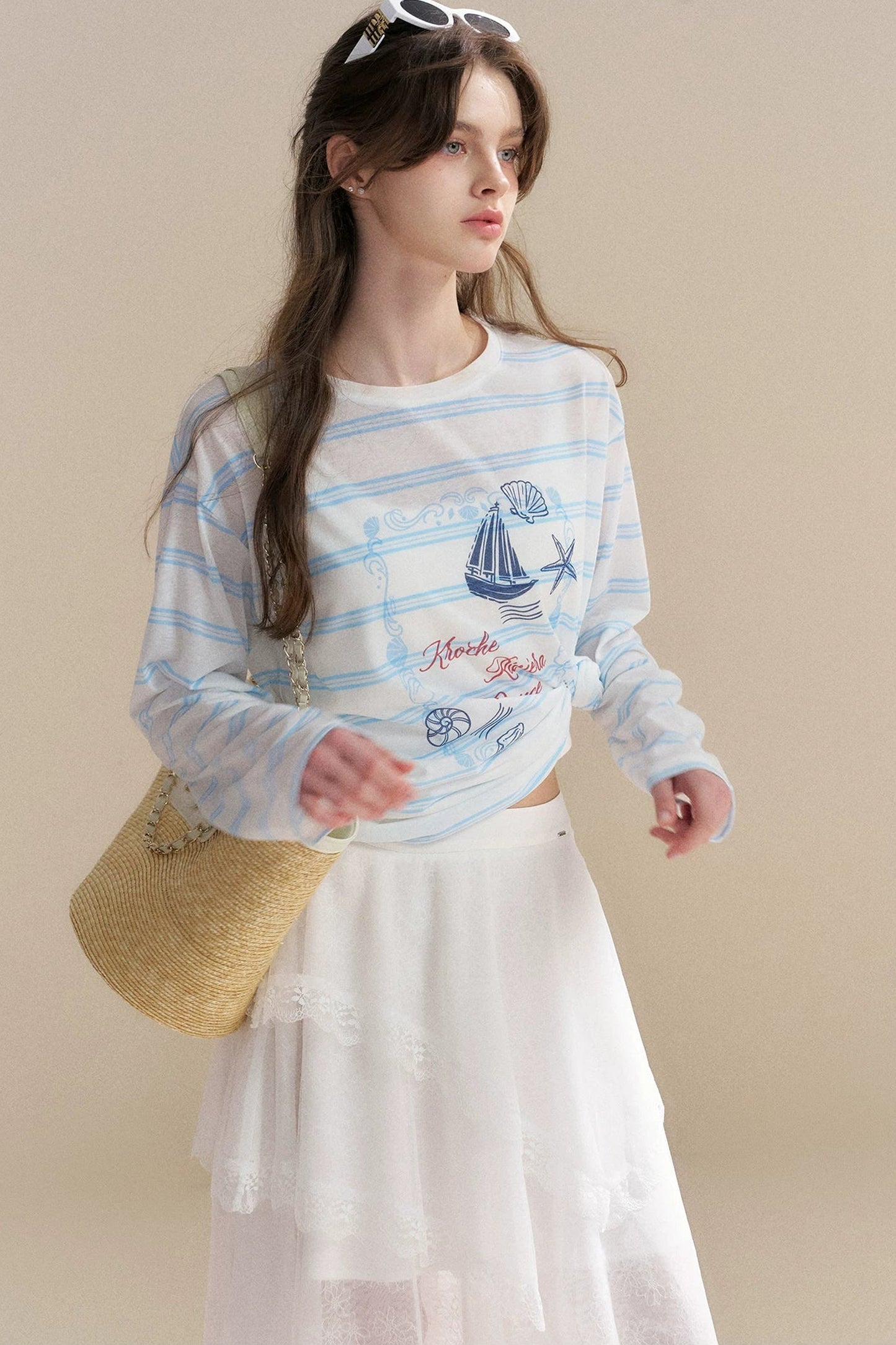 Hand-Painted Nautical Stripe T-Shirt