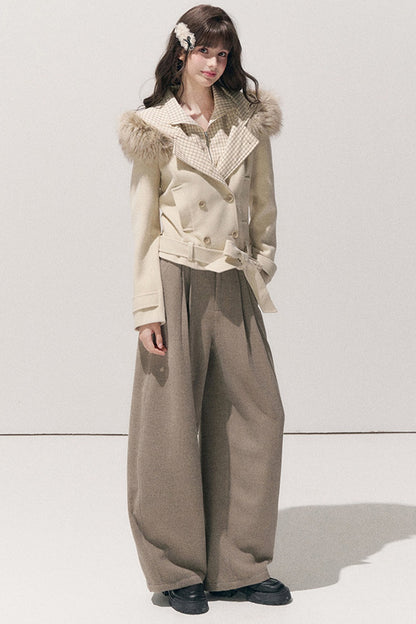 High-Waisted Petite Wide-Leg Pants