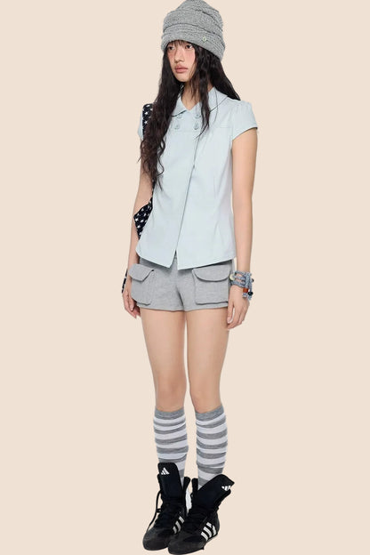 Vintage Elastic Sports Shorts