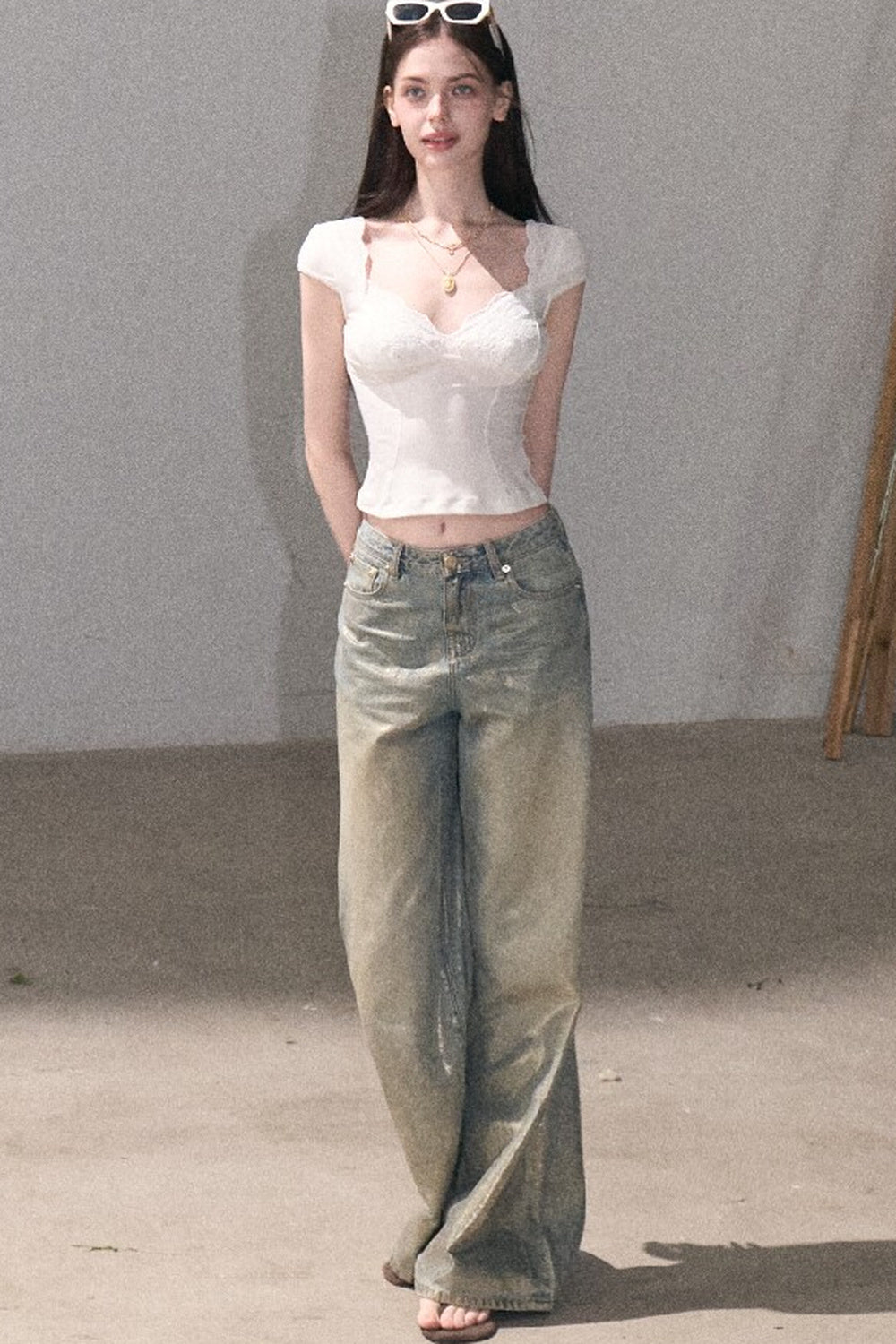 Mint Green Lace Slim Top