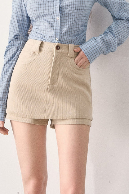 Blue Shirt and Knit Vest Skirt Set-Up