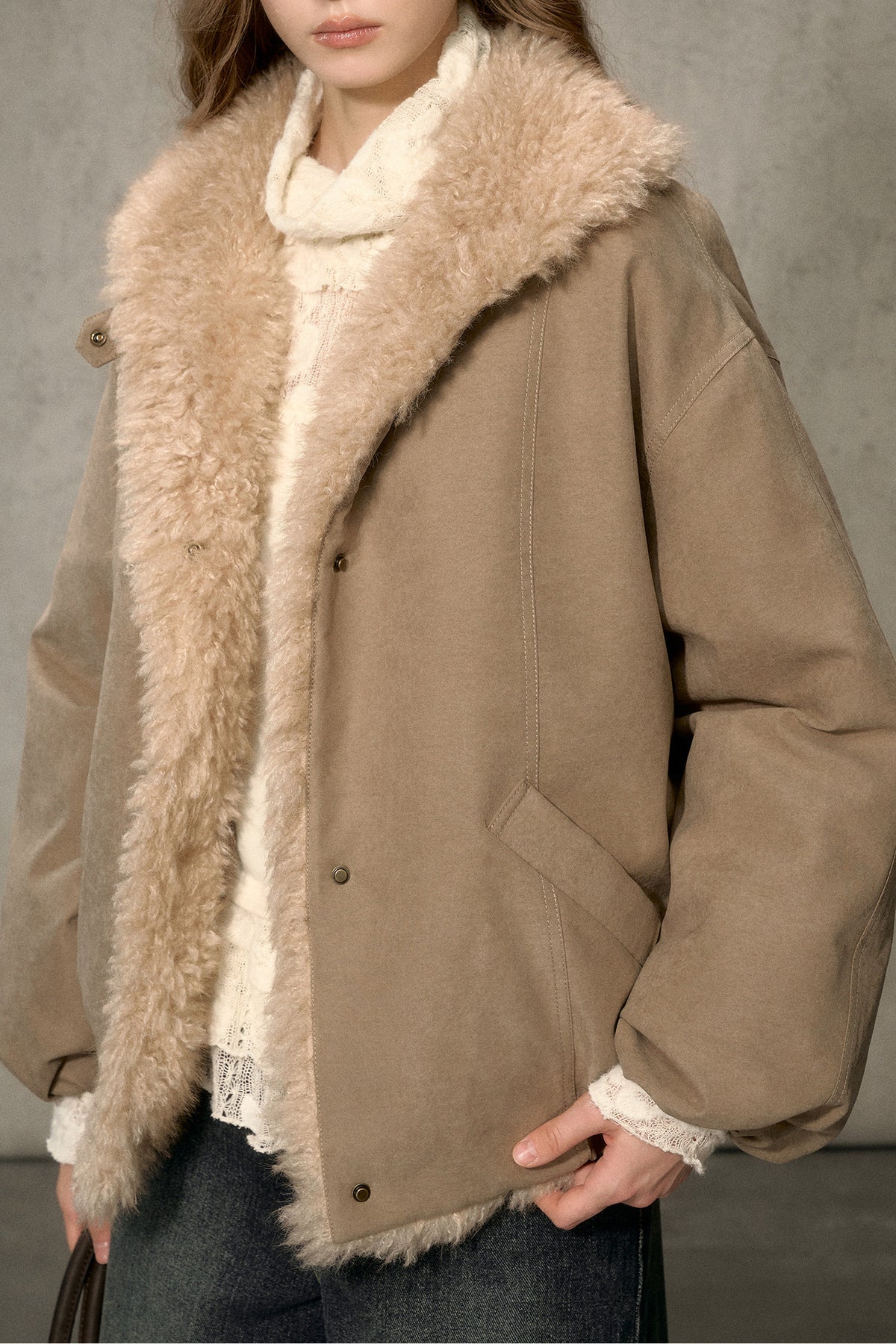 Fur Collar Bud-Shaped Down Jacket