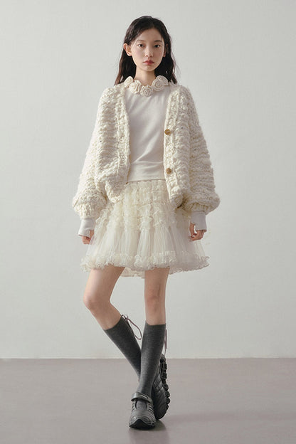 Multi-Layered Tulle Ruffle Skirt