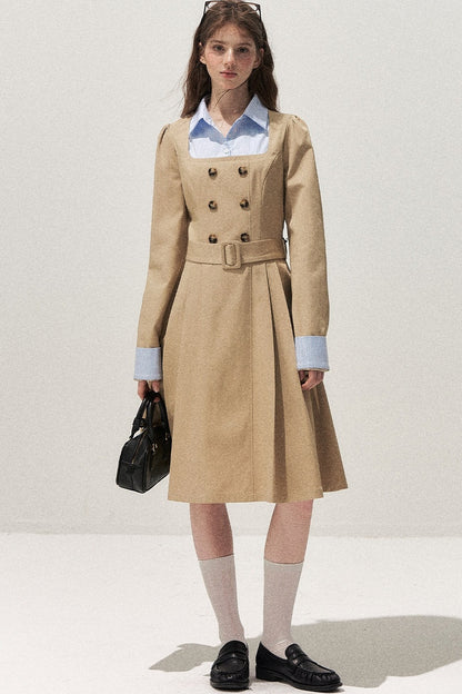 Retro Two-Piece Trench Dress