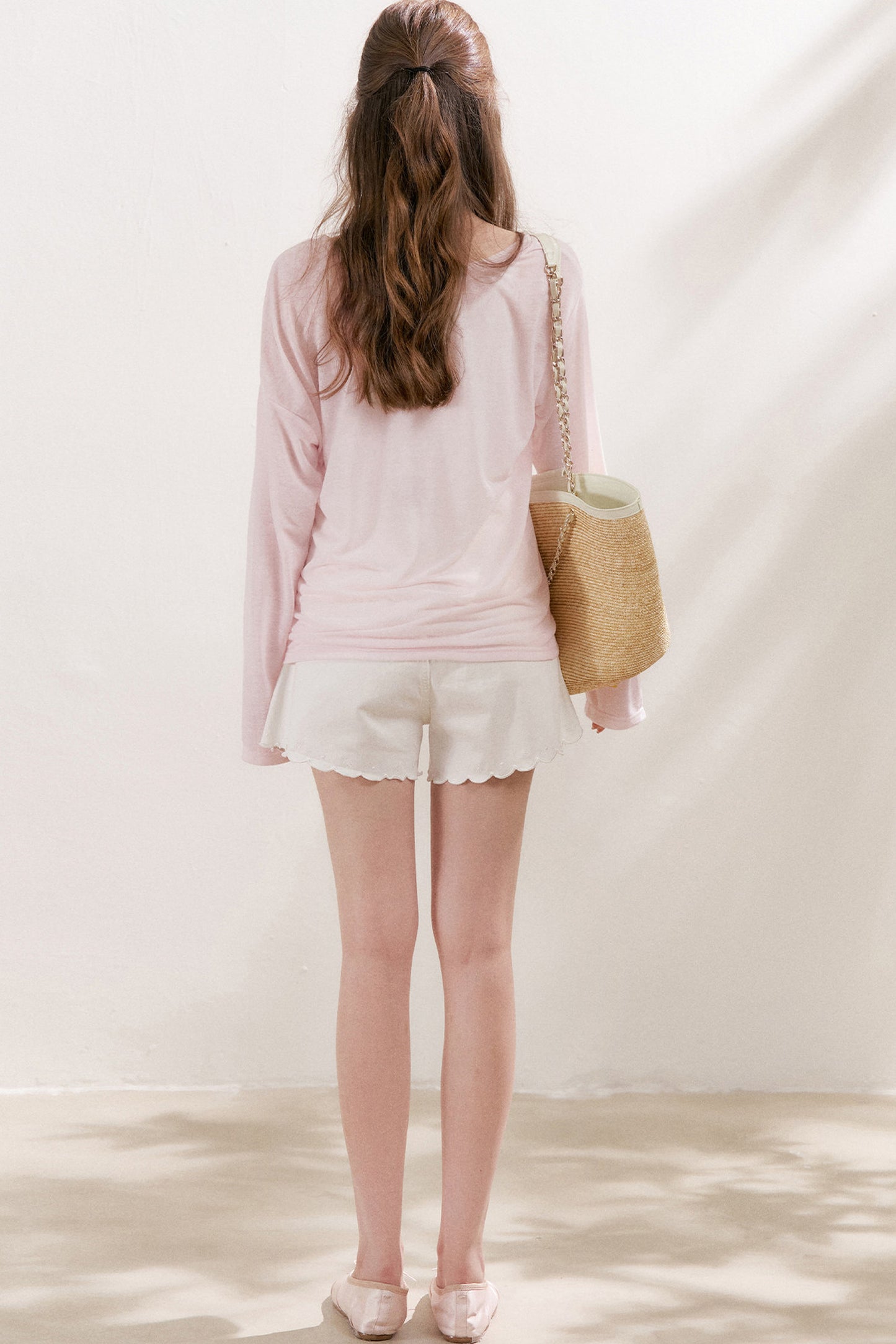 Blusa in lino con stampa a lettere e fiocco di neve