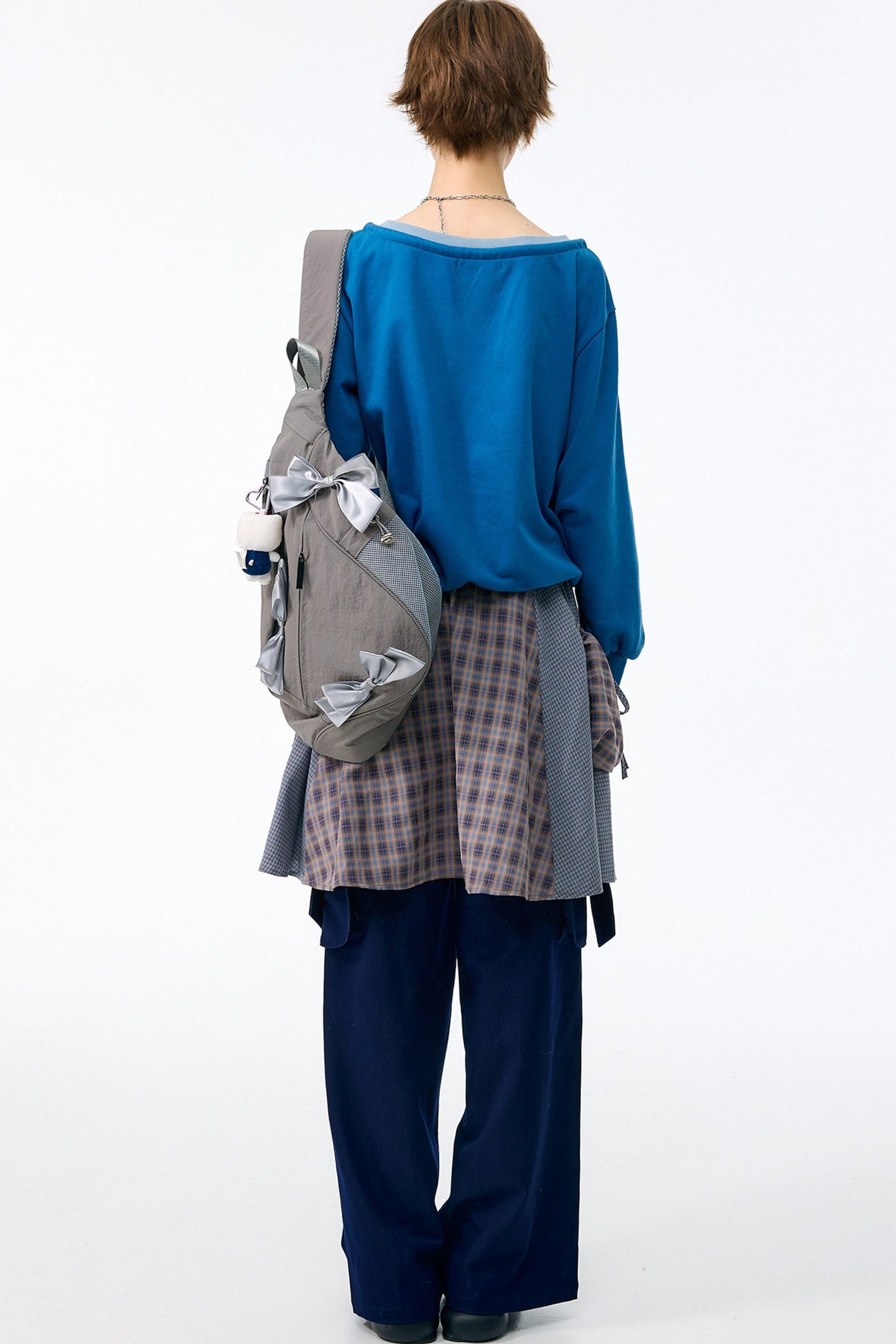High-Waisted Bow Pocket Wide-Leg Pants