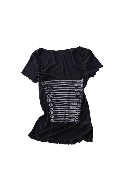 Camiseta con estampado retro americano