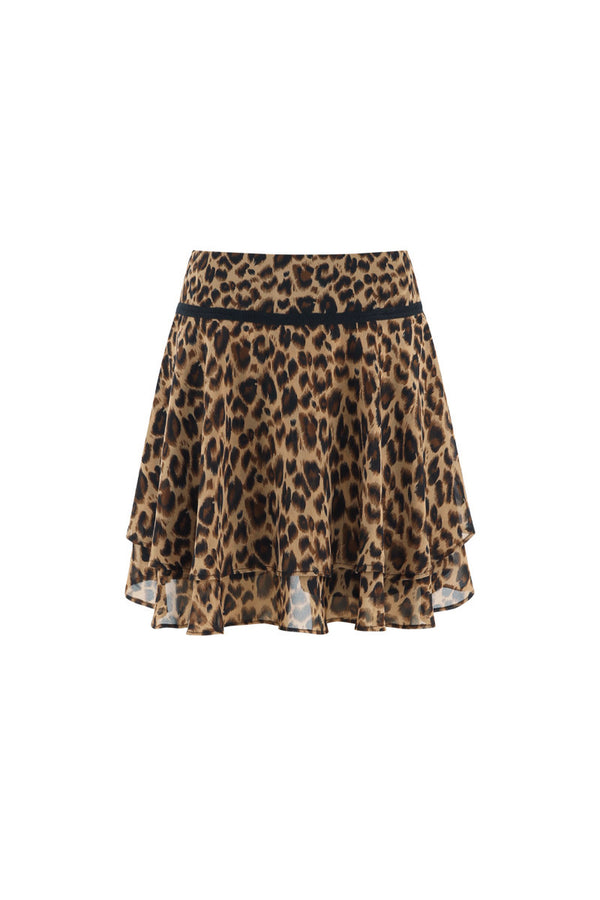 Multi-Color Halter Top and Leopard Print Skirt Set-Up