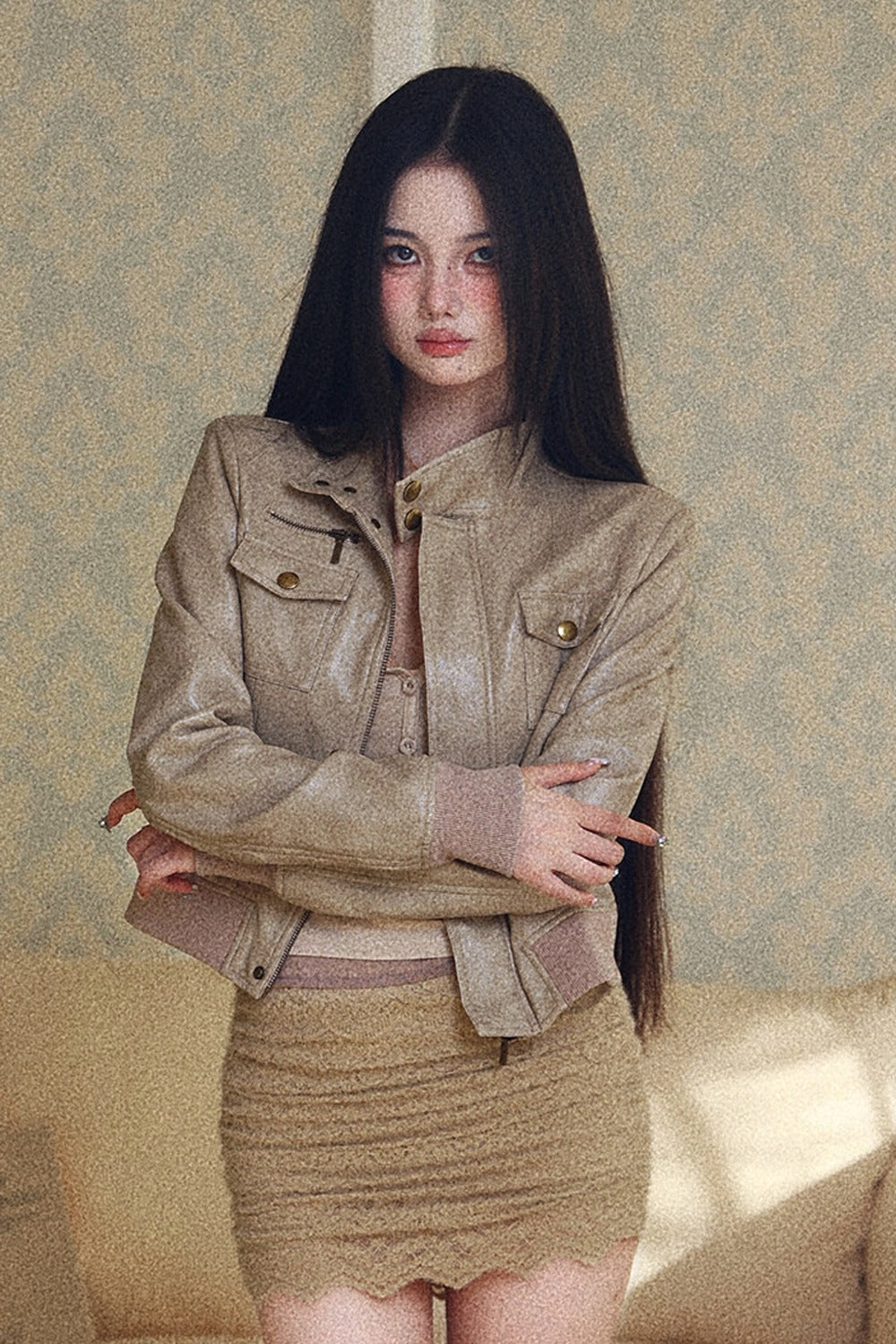 Short Motorcycle Style Jacket