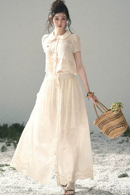 French Floral Lace Two-Piece Set