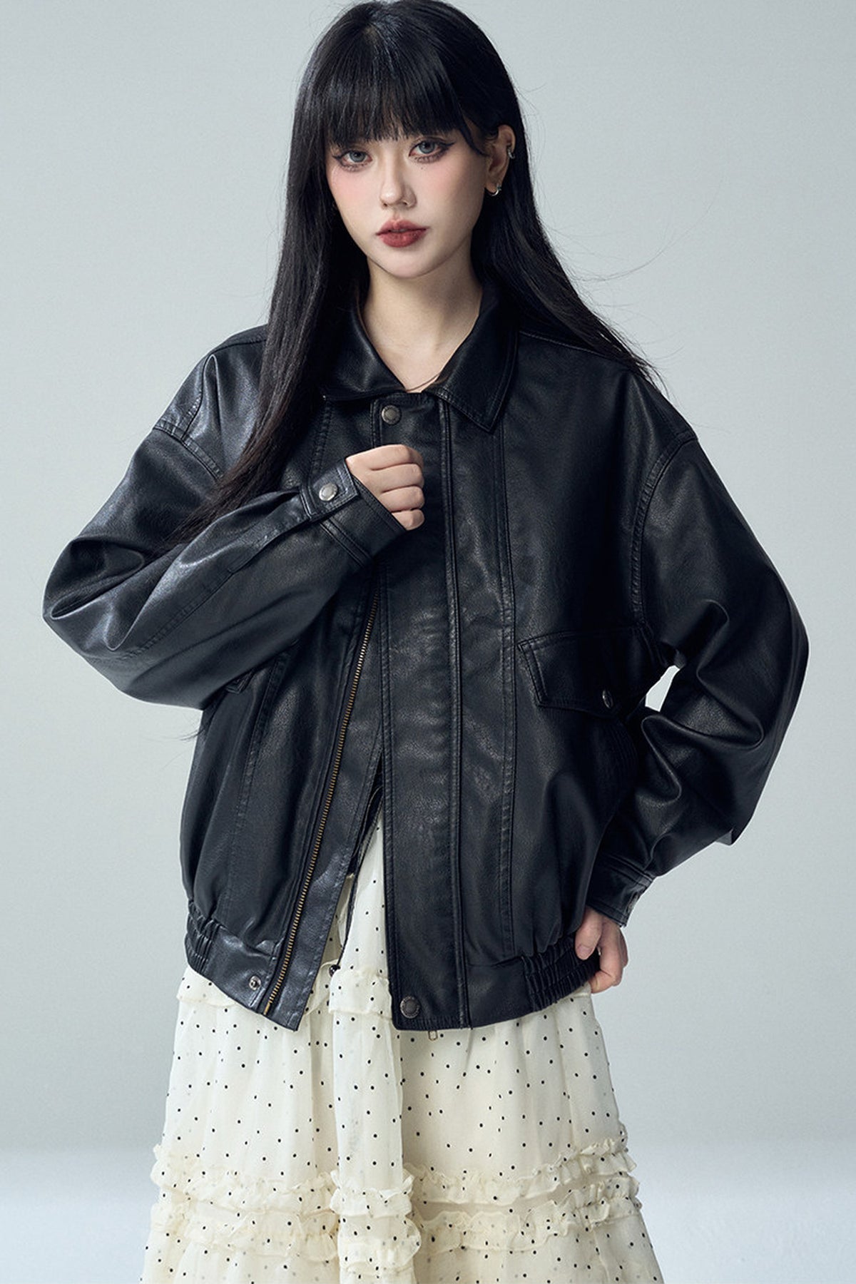 Short Black Leather Jacket