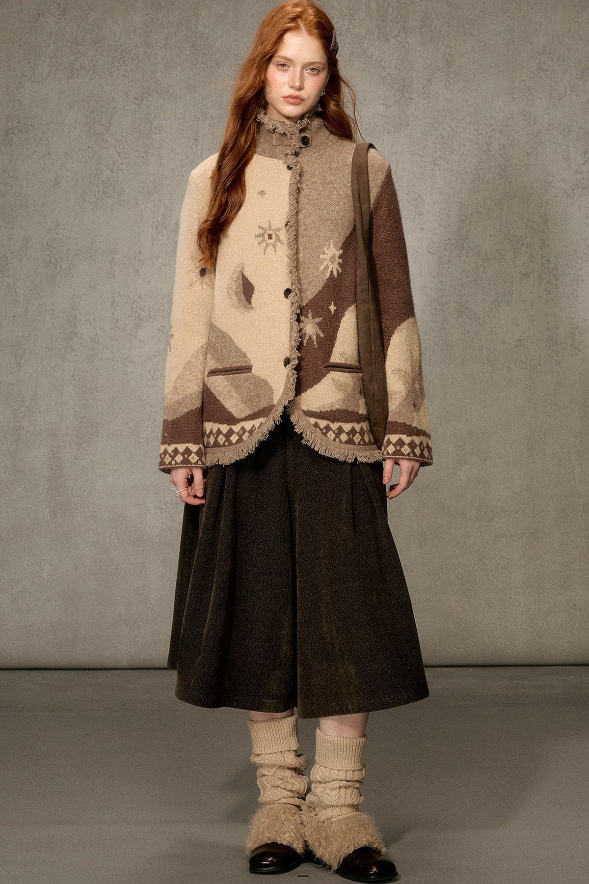 Jacquard Knit Cardigan