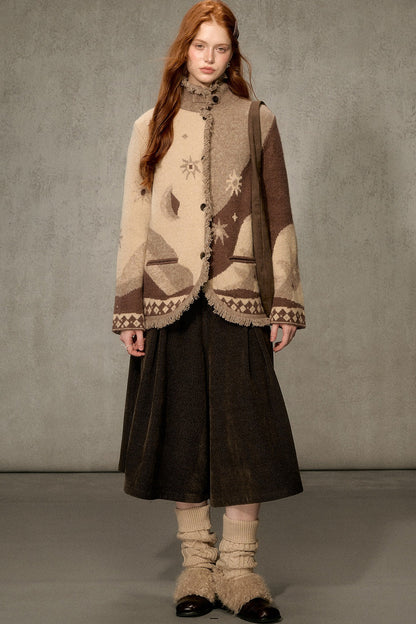 Jacquard Knit Cardigan