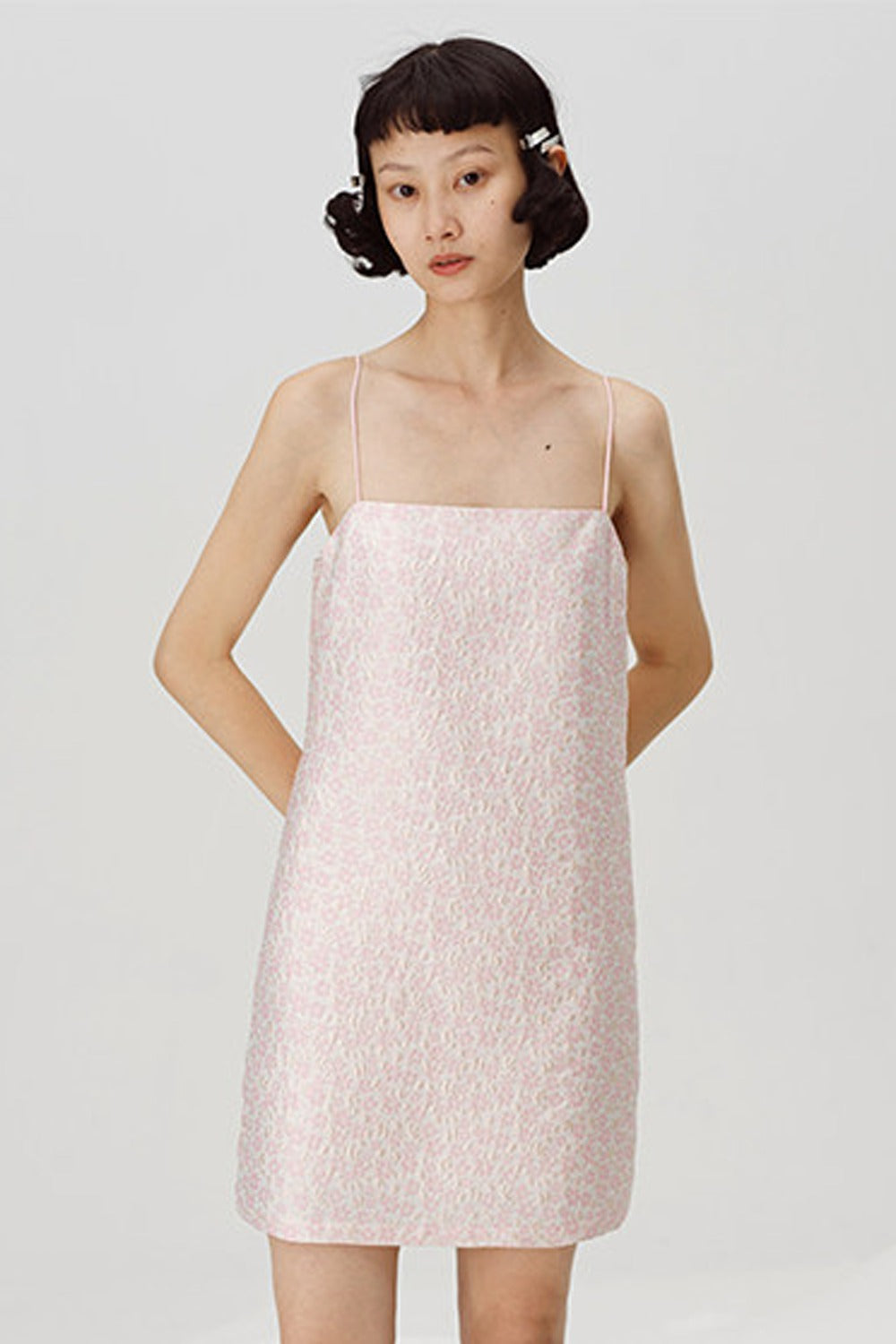 Pink Peach Blossom Strap Dress