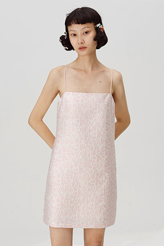 Pink Peach Blossom Strap Dress