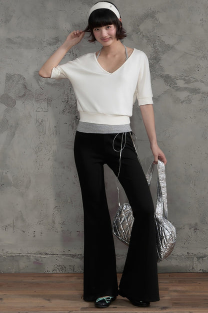 Striped Halterneck Camisole and Pants Set-Up