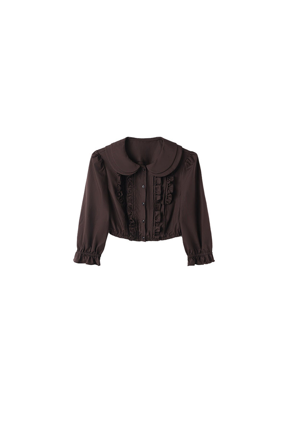 Textured Doll Collar Button-Up Top
