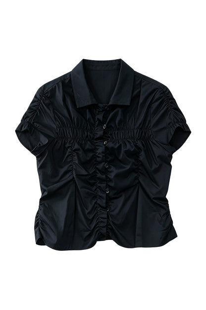 Pleated Shirt and Skirt Set