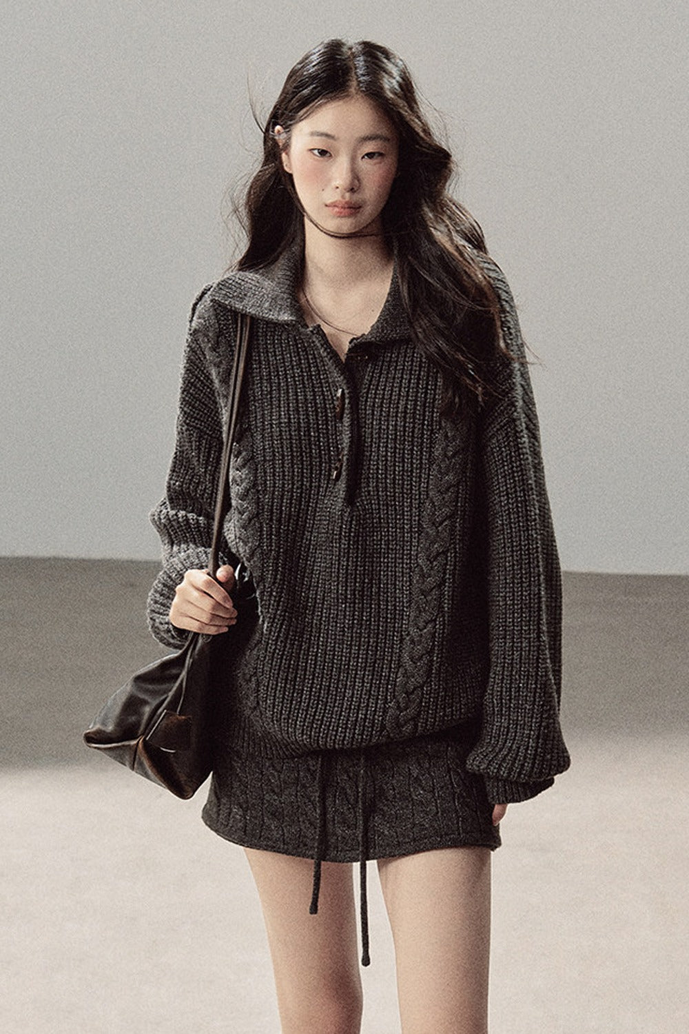 Silent Valley Wool Cable Knit Sweater and Pants Set-Up