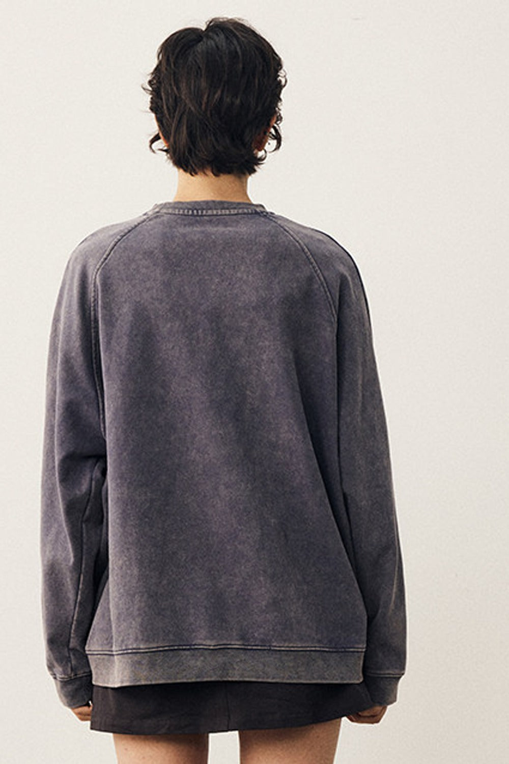 Washed Cat Print Sweatshirt and Pants Set