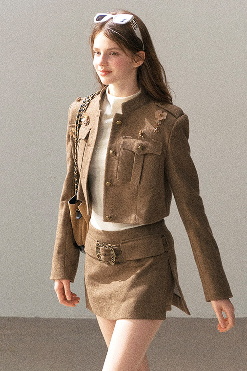 Wool Blend Jacket, Skirt and Top Set-Up
