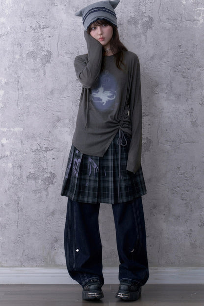 Gray Unicorn Drawstring T-Shirt