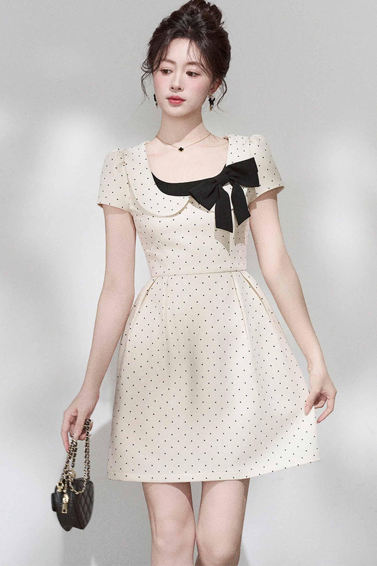 French Collar Bow Dress