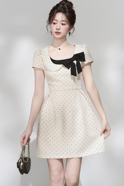 French Collar Bow Dress