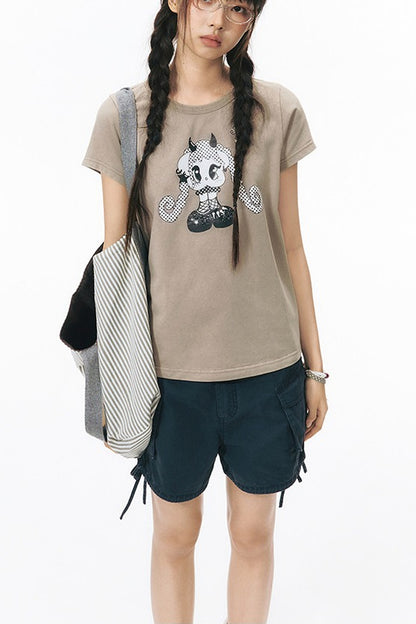 Spice Girl Washed Vintage Print Blouse